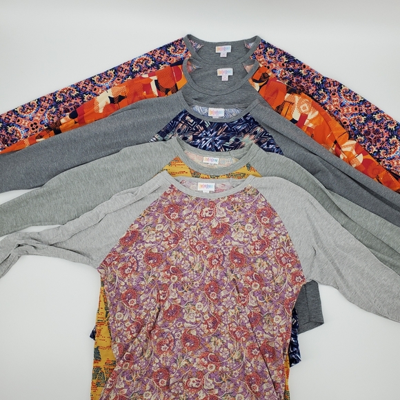 LuLaRoe Tops - Lularoe Lot 5 Randy Raglan 3/4 Sleeve Tops